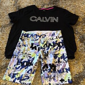 Calvin Klein Black Artistic Swim Trunks